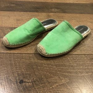 Marc Fisher Green Flat Open back Espadrille